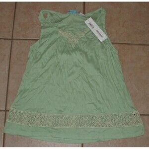 NEW NWT Mint Green Sz Small Casual or Dress Sleeveless Shirt PINK CATTLELAC